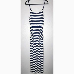 Gap Draped Maxi Dress striped Navy Blue Size XS